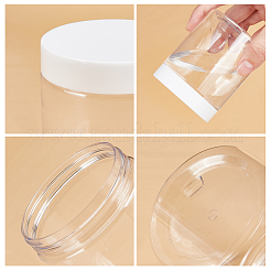 透明なペットのプラスチックビーズ容器  空のプラスチック製チューブフローティングペン付き  黒板のステッカーラベル  ホワイト  7.1x8.7cm  容量：250ml（8.45液量オンス）  12pc&nbsp;CON-PH0002-19A