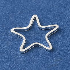 真鍮製フレームコネクター  鉛フリー＆カドミウムフリー  スター  925銀メッキ  10.5x10.5x1mm  内径：7x8.5mm&nbsp;KK-K383-09A-S
