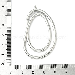 304ステンレススチール製ビッグペンダント  オーバルチャーム  変色防止  ステンレス鋼色  54x31x2.5mm  穴：2.5mm&nbsp;STAS-S182-01P