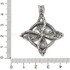 304ステンレスペンダント  ウィッチーズノットウィッカンシンボルチャーム  アンティークシルバー  44.5x36.5x7mm  穴：4x5mm&nbsp;STAS-E526-02AS
