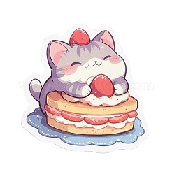 漫画猫紙粘着絵ステッカー50枚  水筒用  ラップトップ  荷物  カップ  コンピューター  携帯電話  スケートボード  ギターのステッカーの装飾  ミックスカラー  46~49x35~50x0.1mm  50個/セット&nbsp;STIC-C010-15