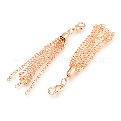 合金製カニカン  鉄チェーンタッセルペンダント付き  ライトゴールド  75x12x7mm  ロック：12x7mm  タッセル：53x3x2mm  丸カン：6x0.9ミリ  穴：4mm&nbsp;IFIN-C100-02LG
