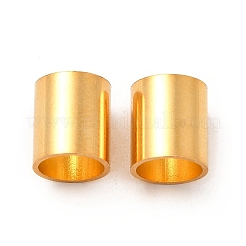 304ステンレススチールビーズ  大穴ビーズ  コラム  24KGP本金メッキ  8x7mm  穴：6mm&nbsp;STAS-P320-10D-G