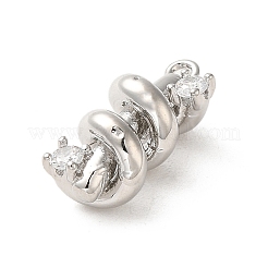 真鍮製マイクロパヴェキュービックジルコニアペンダント  スパイラル  プラチナ  16x7.5x7mm  穴：1.2mm&nbsp;ZIRC-P113-01P
