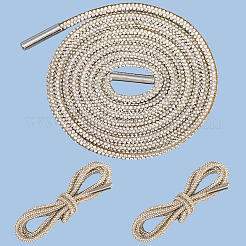 樹脂ラインストーンと合金引き紐  セーター 帽子 ロープ  スポーツパンツロープ  透明  1200x3.5mm&nbsp;DIY-WH20049-41A
