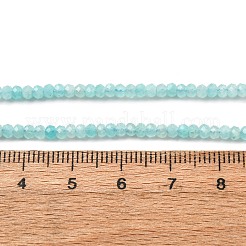 天然石アマゾナイトビーズ連売り  多面カット  ロンデル  3x2mm  穴：0.7mm  約183個/連  15.55''（39.5センチメートル）&nbsp;G-A276-B01-2x3mm