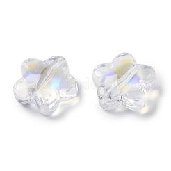 電気メッキガラスビーズ  カラーメッキ  スター  透明  11.50x12x6.50mm  穴：1.20mm&nbsp;X1-GLAA-S202-09