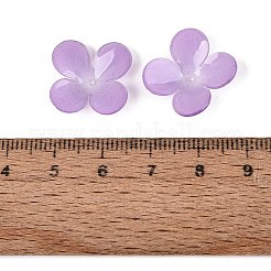 熱収縮アクリルビーズキャップ  4  - 花びらの花  紫色のメディア  19~20.5x19~20.5x4~6mm  穴：1~1.2mm&nbsp;OACR-N164-11
