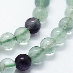 天然石蛍石ビーズ連売り  ラウンド  6mm  穴：0.5mm  約63個/連  14.96インチ（38cm）&nbsp;X-G-I199-12-6mm