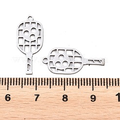 スポーツ 201 ステンレススチールペンダント  テニスラケットチャーム  ステンレス鋼色  22.5x10x1mm  穴：1.4mm&nbsp;STAS-B135-05P