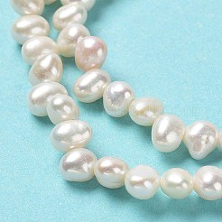 天然養殖淡水パールビーズ連売り  グレード6 A  ライス  パパイヤホイップ  5~6x4~5mm  穴：0.5mm  約77個/連  14.02インチ（35.6cm）&nbsp;PEAR-J007-66