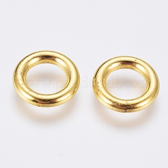 チベット風合金ビーズ  カドミウムフリー＆ニッケルフリー＆鉛フリー  ロンデル  ゴールドカラー  8x1.5mm  穴：5mm&nbsp;TIBEB-LFH255Y-G-FF