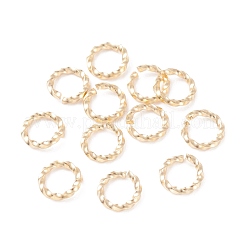 304ステンレススチールオープン丸カン  ツイストラウンド  24KGP本金メッキ  18ゲージ  6x1mm  内径：4mm&nbsp;STAS-F191-12G-A