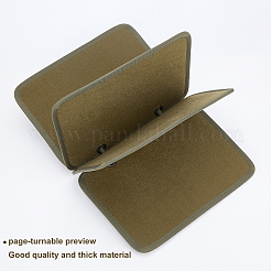 ベルベットブローチピンディスプレイオーガナイザー  長方形  ダークオリーブグリーン  18.9x26.8x0.55cm  穴：1.2のCM&nbsp;DJEW-WH0011-04B