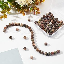 2連売りラウンド天然オーシャンアゲート/オーシャンジャスパービーズ連売り  8mm  穴：1.2mm  約46個/連  14.96''（38センチメートル）&nbsp;G-OC0002-71
