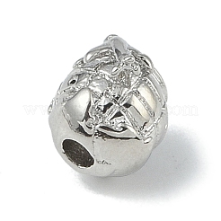 ラックメッキ真鍮製ビーズ  長持ちメッキ  鉛フリー＆カドミウムフリー  地雷  プラチナ  8.5x7.5mm  穴：1.8mm&nbsp;KK-A220-18P