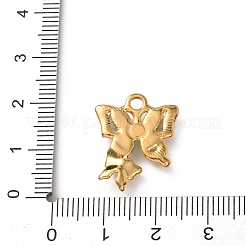 304ステンレススチール製ラインストーン付きアクリルパーツ  蝶のチャーム  ゴールドカラー  空色  20.5x16.5x3.5mm  穴：2.5mm&nbsp;STAS-B139-01G-01