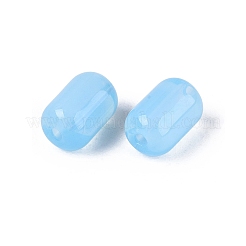 不透明なガラスビーズ  バレル  ライトスカイブルー  8.5x5.5mm  穴：1.4mm  約900個/ポンド&nbsp;GLAA-ZX007-25A