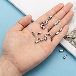 真鍮製コードエンドパーツ  カドミウムフリー＆ニッケルフリー＆鉛フリー  プラチナ  9x3.5mm  穴：1.5mm  3mm内径&nbsp;EC038-NF