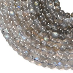 天然石ラブラドライトビーズ連売り  スムーズなラウンド  7.5mm  穴：0.8mm  約53~54個/連  15.55~15.75インチ（39.5~40cm）&nbsp;G-G448-7.5mm-04
