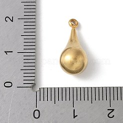 304ステンレスペンダント  ティアドロップチャーム  ゴールドカラー  18x8mm  穴：1.8mm&nbsp;STAS-U046-01C-G
