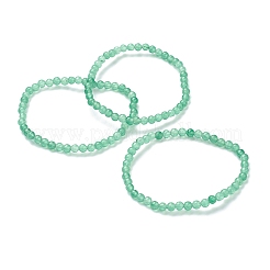 天然の緑のアベンチュリンビーズのストレッチブレスレット  ラウンド  ビーズ：4~5mm  内径：2-1/4インチ（5.65cm）&nbsp;BJEW-D446-A-34