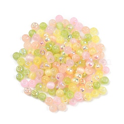 ミックスカラーのイミテーションキャットアイガラスラウンドシードビーズ  ナバホホワイト  4x3~3.5mm  穴：1.2mm  約150個/セット&nbsp;SEED-NH0003-01A-01