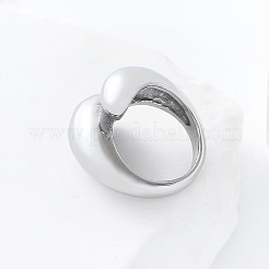 女性用304ステンレススチールカフオープンリング  ティアドロップ  ステンレス鋼色  usサイズ9（18.9mm）&nbsp;AP0200-4