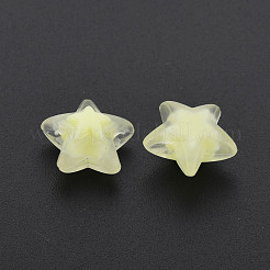 透明なアクリルビーズ  艶消し  二層ビーズ  スター  シャンパンイエロー  15.5x16x9.5mm  穴：3mm  約569個/500g&nbsp;TACR-S152-11C-03