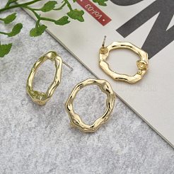 合金製スタッドピアスパーツ  カン付き  スチールピン  ライトゴールド  19.5x17mm  穴：2mm  ピン：0.7mm&nbsp;PALLOY-S121-70