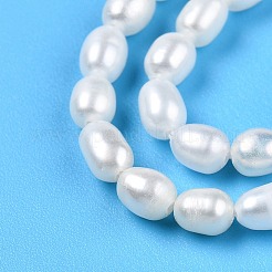 天然養殖淡水パールビーズ連売り  ライス  乳白色  4~5x3.5~4mm  穴：0.6mm  約82~83個/連  15.55''（39.5センチメートル）&nbsp;PEAR-N012-03N
