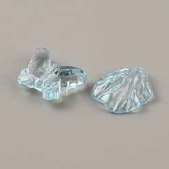 透明なアクリルビーズ  花＆蝶  淡いターコイズ  12~32x12~43x4~9mm  穴：1.2~3mm  30 G /袋&nbsp;OACR-WH0037-01B