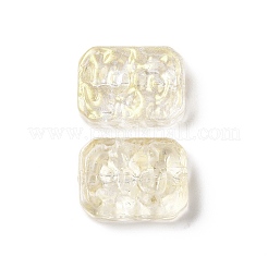 透明なスプレー塗装ガラスビーズ  長方形  透明  18x13x5.5mm  穴：1.4mm&nbsp;X-GLAA-I050-08A