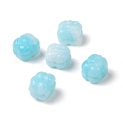 不透明なエポキシ樹脂ビーズ  クローバー  ディープスカイブルー  10x9x8mm  穴：1.2mm&nbsp;RESI-I046-04C