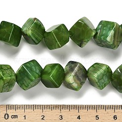 染め加工天然石瑪瑙ビーズ連売り  キューブ  グリーン  13~18x14~19x14~19mm  穴：1.6mm  約25個/連  13.98~14.17''（35.5~36センチメートル）&nbsp;G-G203-06