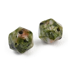 天然石ユナカイトビーズ連売り  スターカットラウンドビーズ  多面カット  8x7x7mm  穴：1.2mm&nbsp;G-H356-02A-01