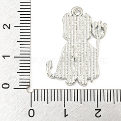 ハロウィンテーマアロイエナメルペンダント  プラチナ  悪魔  26x17x2mm  穴：1.5mm&nbsp;ENAM-M221-02P-08