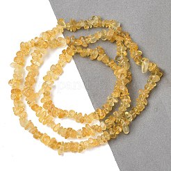 チップ天然シトリンビーズ連売り  染め＆加熱  5~8x5~8mm  穴：1mm  80~81cm&nbsp;LS-G-N0134-21