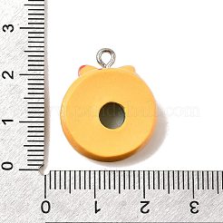 クリスマスの不透明な樹脂ペンダント  プラチナ鉄ループ付き  ドーナツ  23.5x20x8.5mm  穴：2mm&nbsp;FIND-I057-04P-08