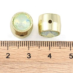 めっき合金ビーズラック  ラインストーン付き  チューブ  ペリドット  11x11mm  穴：1.6mm&nbsp;FIND-B038-04G-01