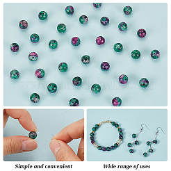 天然石ルビーインゾイサイトビーズ連売り  染め  ラウンド  8mm  穴：1mm  約100個/箱&nbsp;G-OC0001-15