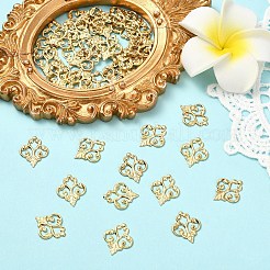 201ステンレススチール製フィリグリージョイナーリンク50個  花  18KGP本金メッキ  15.5x13x1mm  穴：3x3.5mm&nbsp;STAS-YW0003-37