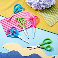6個 3色プラスチックハンドルステンレススチールミニはさみ  刺繍はさみ  はさみ  子供向けペーパークラフト科学  ミックスカラー  142x58x10mm  2個/カラー&nbsp;TOOL-TA0001-10
