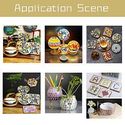 ガラスカボション  金箔モザイクタイル  家の装飾やdiyの工芸品  正方形  サクランボ色  20x20x4mm  280グラム  約72個/箱&nbsp;DIY-FH0001-65