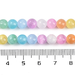 マカロンカラーの天然セレナイトビーズ連売り  染め  ラウンド  グレードAB  カラフル  6.5mm  穴：1mm  約64個/連  15.55''（39.5センチメートル）&nbsp;X-G-F780-A01-01