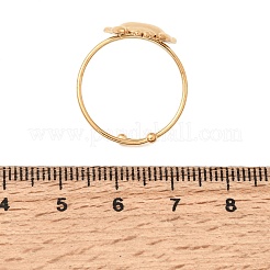 304ステンレススチールカフオープンリング  イオンプレーティング（ip）  18KGP本金メッキ  てんとう虫  16.5x13.5mm  usサイズ8 1/2(18.5mm)&nbsp;SA-CBA90C5-01B-G