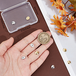 4ペア 2色 925スターリングシルバーのイヤリングナット  フラットラウンド  ミックスカラー  7x8x2mm  穴：0.5mm  2pairs / color&nbsp;STER-BBC0007-58