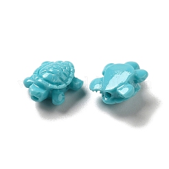 オペーク樹脂ビーズ  カメ  ミディアムターコイズ  9.5x8x4.5mm  穴：1mm&nbsp;X-RESI-H157-01A