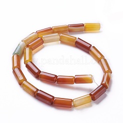 天然染め瑪瑙ビーズ連売り  コラム  シエナ  15~16x7~8mm  穴：1.2mm  約25個/連  15.3インチ（39cm）&nbsp;G-G775-A-08