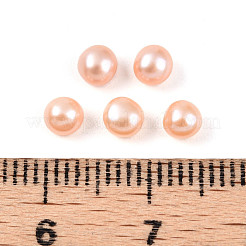 グレード3a 天然養殖淡水真珠ビーズ  片穴  半円形ビーズ  桃パフ  3.5~4x2~2.5mm  穴：0.8~1mm&nbsp;PEAR-N018-3A-3540B